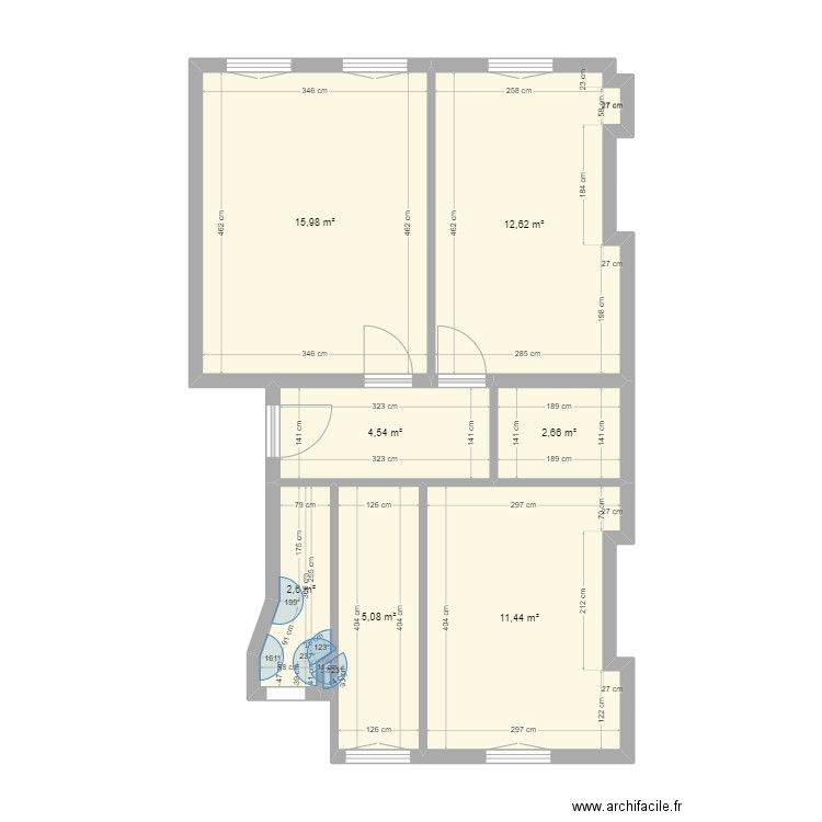 Neuilly. Plan de 8 pièces et 55 m2