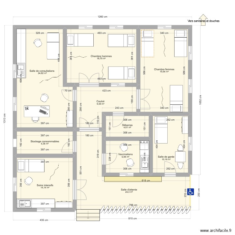 Dispensaire V3. Plan de 0 pièce et 0 m2