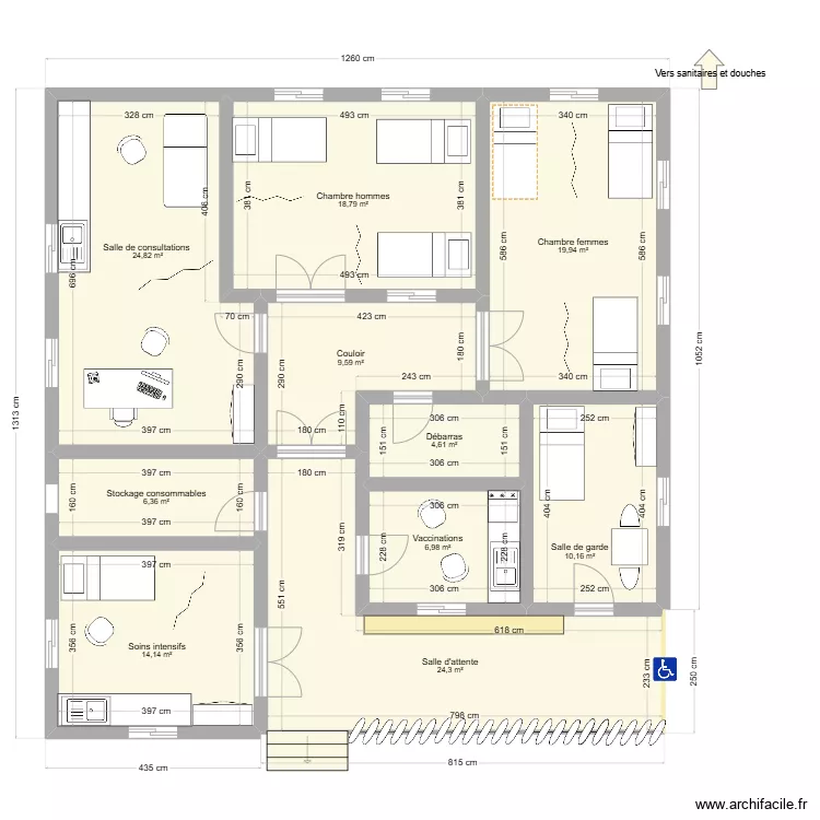 Dispensaire V3. Plan de 