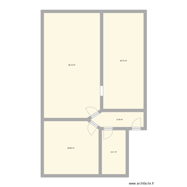 Appart Vandenco. Plan de 5 pièces et 114 m2