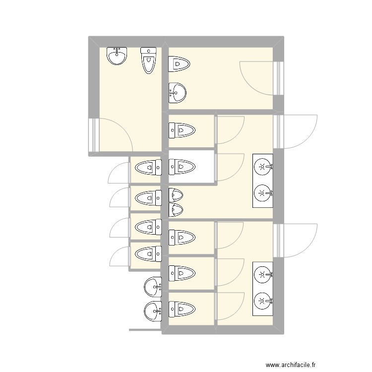 WC marius andre. Plan de 11 pièces et 21 m2