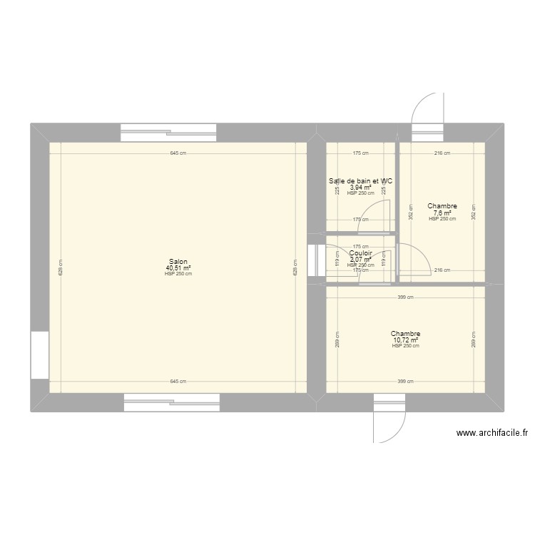 jariettes maison jacques. Plan de 5 pièces et 65 m2