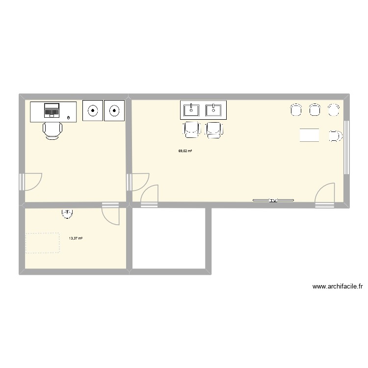 coiffure. Plan de 0 pièce et 0 m2