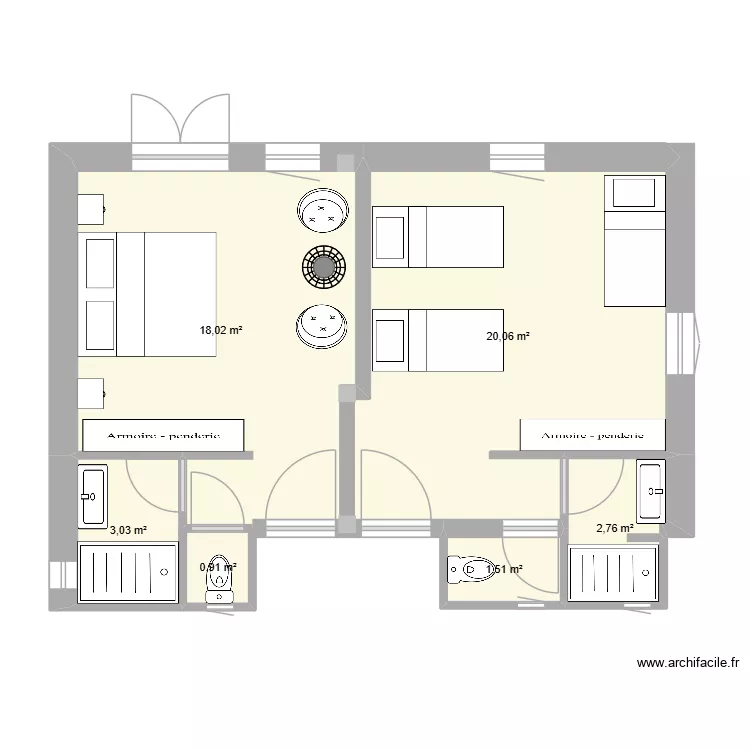 Laurier D/G v4. Plan de 6 et 46 m² Laurier D/G v4. Plan de 6 et 46 m²