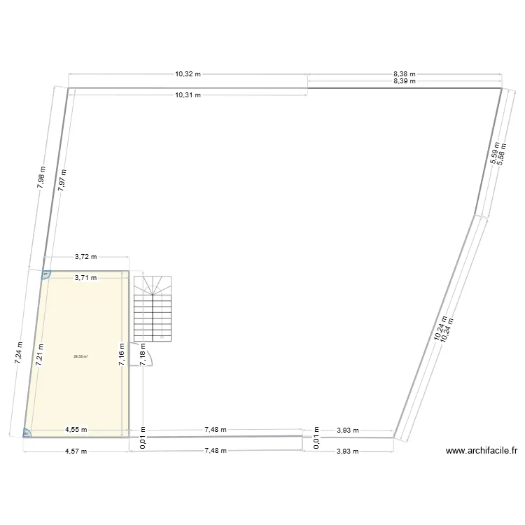 Maison. Plan de 1 pièce et 30 m² Maison. Plan de 1 pièce et 30 m²