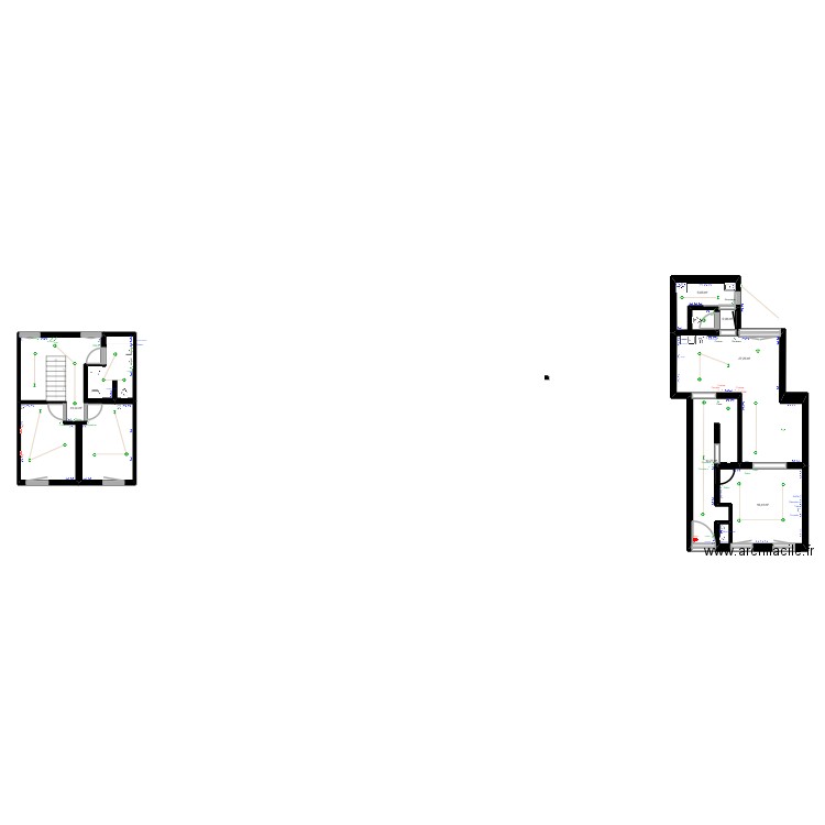 Maison plomberie + Elect. Plan de 6 pièces et 105 m2