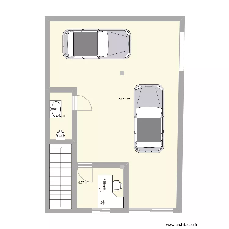 plan A. Plan de 3  et 67 m²