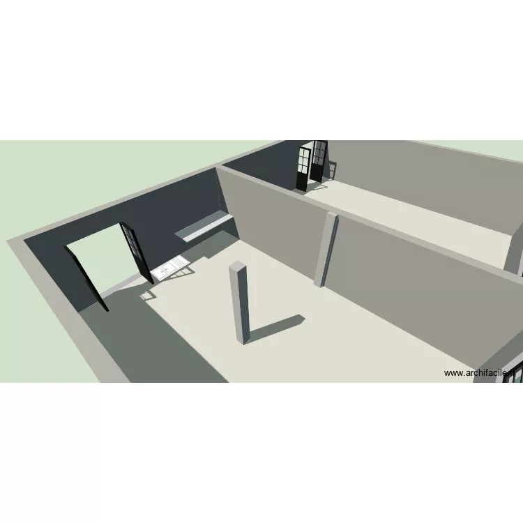 ingenerie vente a emporter. Plan de 2 Pièces et 104 m²