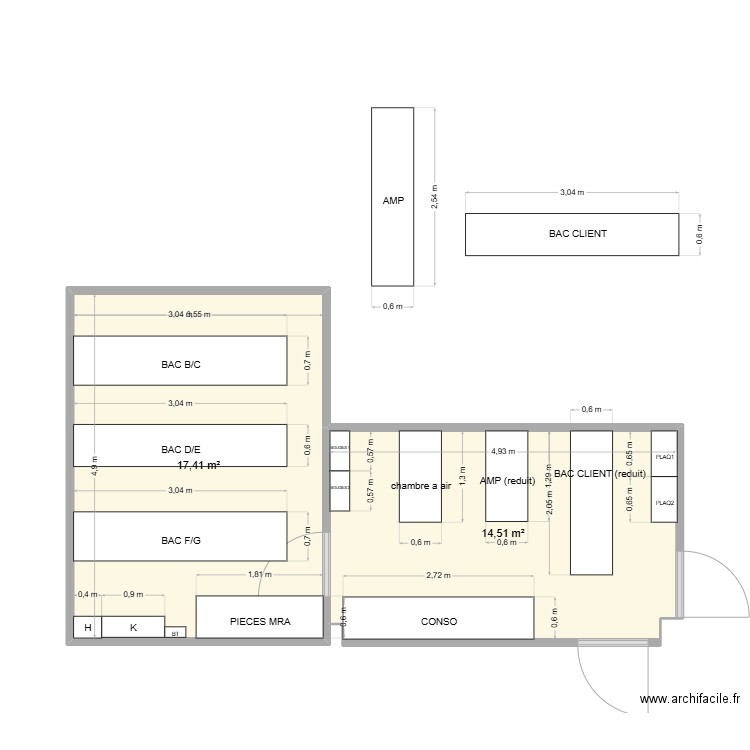 NISSAN. Plan de 2 pièces et 32 m2