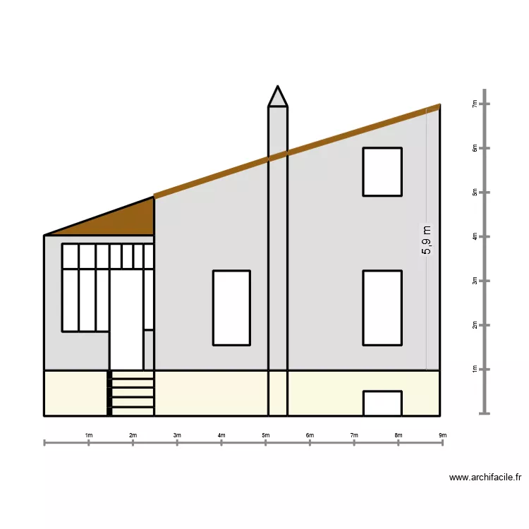facade nord. Plan de 33 Pièces et 52 m²