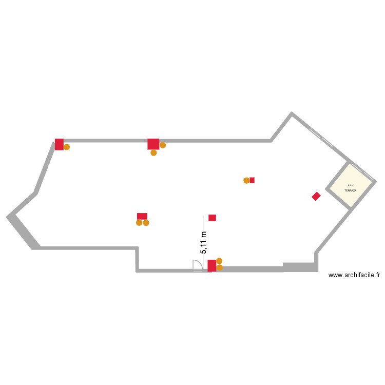 Faros verdes. Plan de 1 pièce et 9 m2