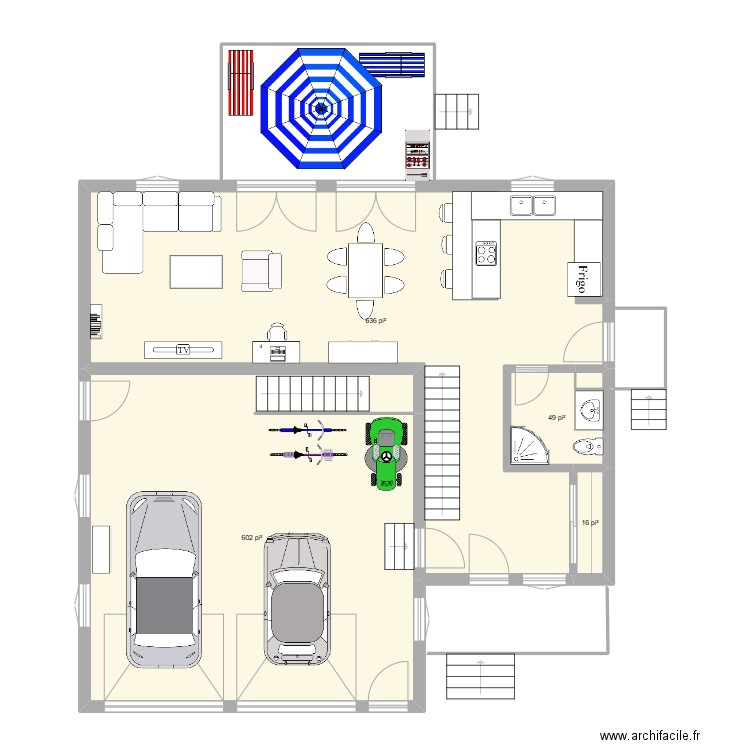 FG-28A. Plan de 4 pièces et 121 m2