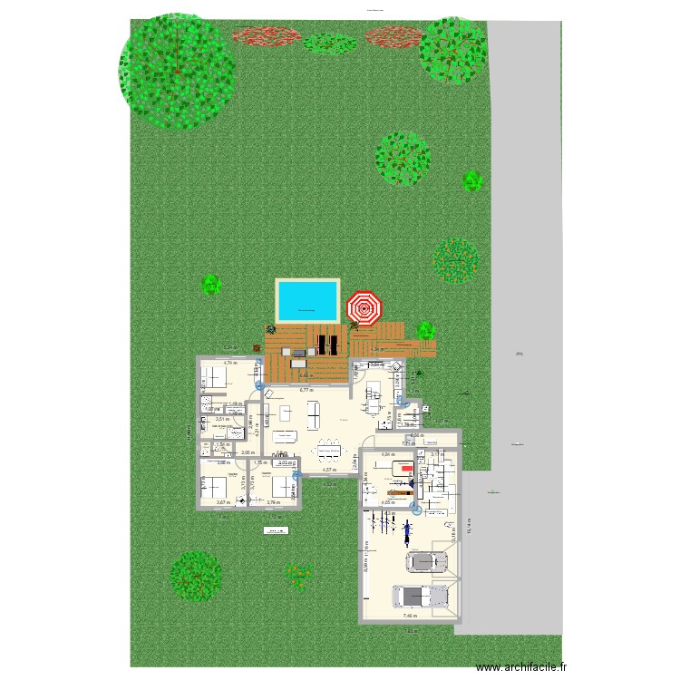 1600 Garage Coté. Plan de 11 pièces et 235 m2