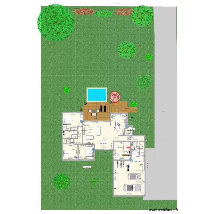 1600 Garage Cot&eacute;. Plan de 