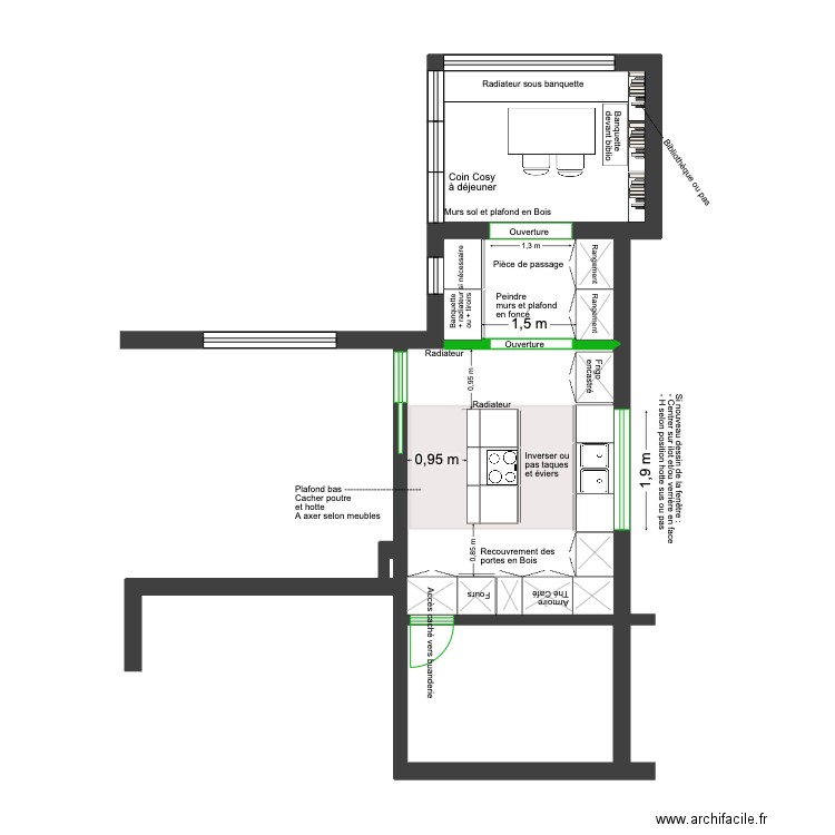 De Prest Cuisine Aménagement 7. Plan de 4 pièces et 33 m2