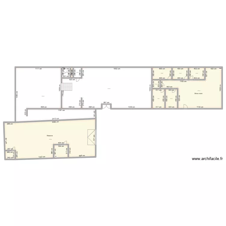 local Muy avant travaux apr&egrave;s travaux. Plan de 