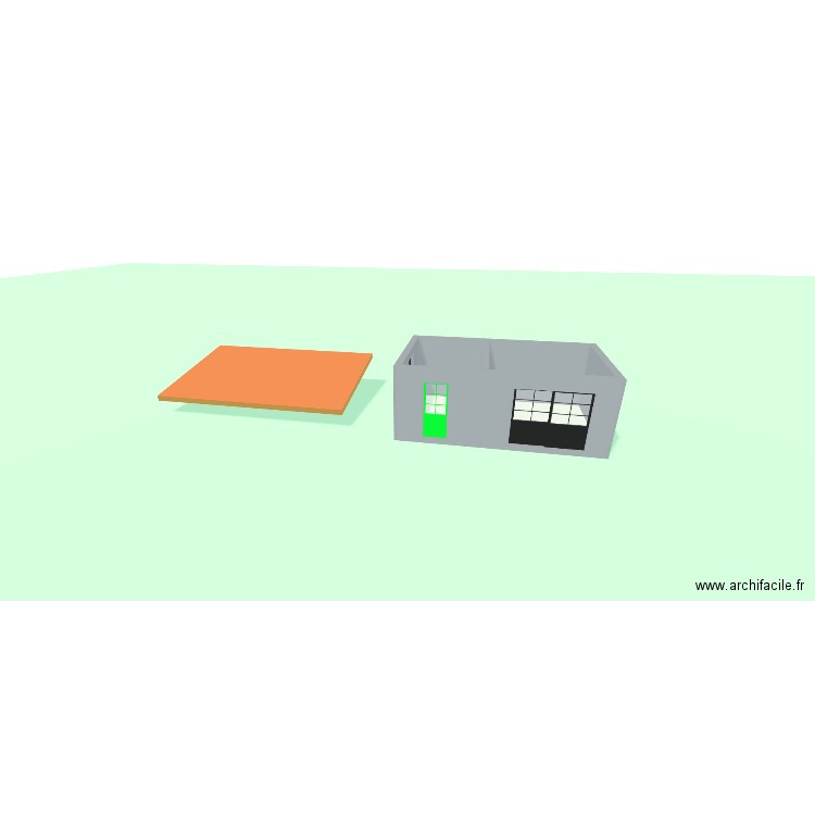 chalet bois 1. Plan de 2 pièces et 22 m2