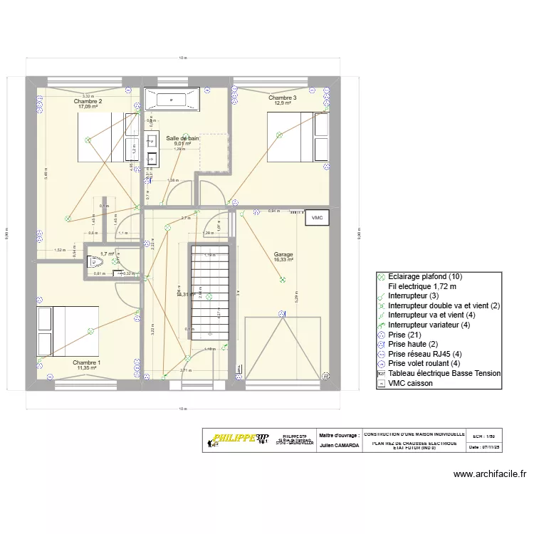 REZ DE CHAUSSEE LOT C CRUSNES ELEC. Plan de 