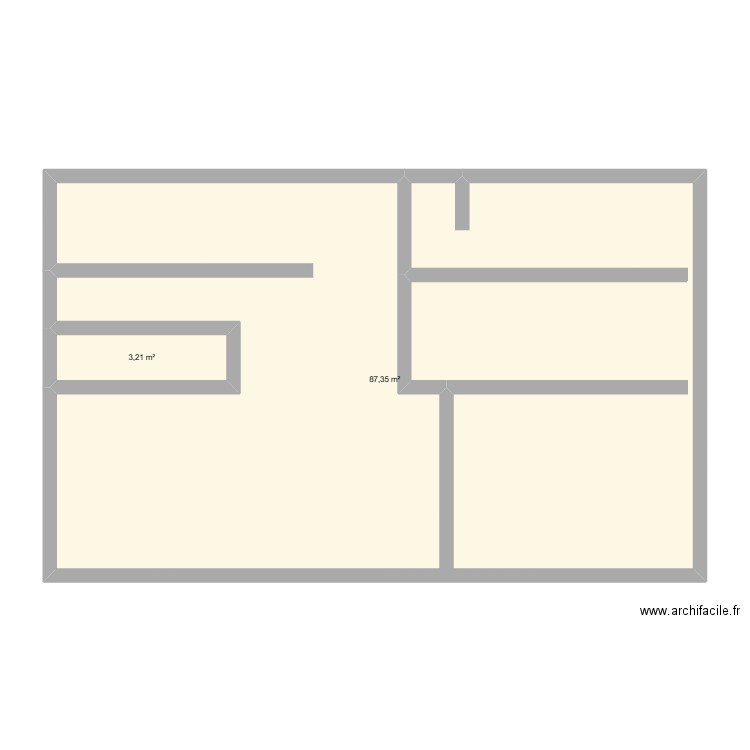 audregnies. Plan de 2 pièces et 91 m2