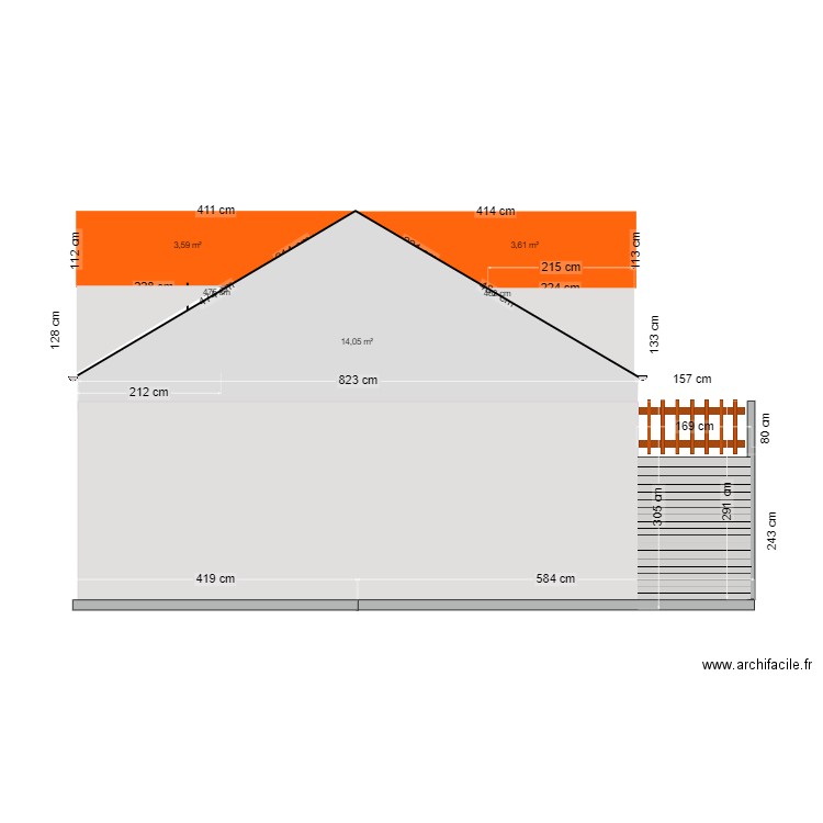 dépendance coupe est  projeté  2. Plan de 0 pièce et 0 m2