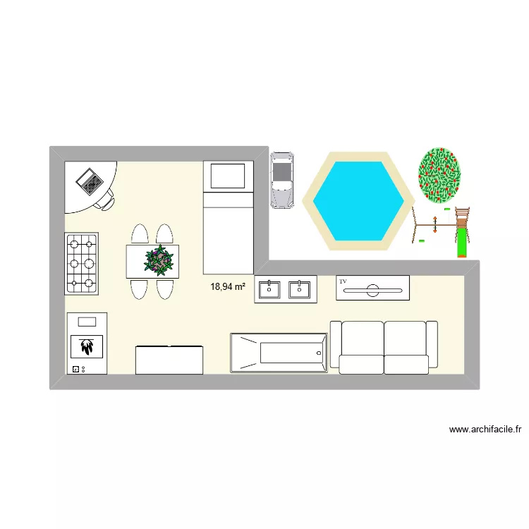 plan d\' Orlane. Plan de 1  et 19 m²