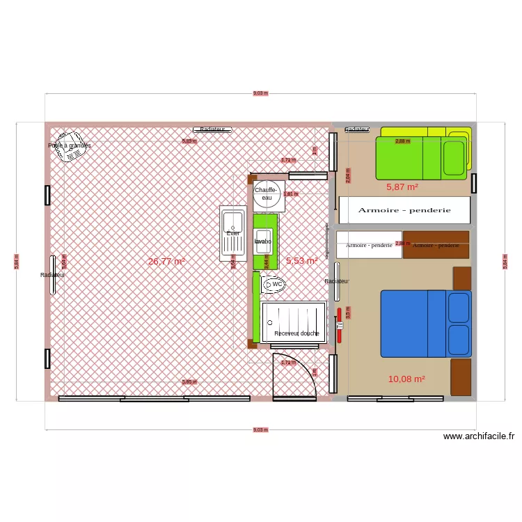 2ch 48m2. Plan de 4 et 48 m² 2ch 48m2. Plan de 4 et 48 m²