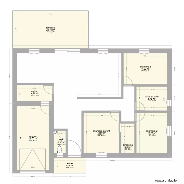 plan 1.1. Plan de 10  et 99 m²