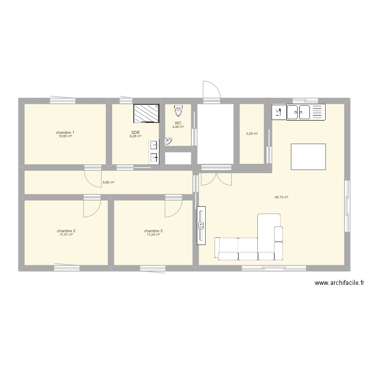 MAISON PESSAC. Plan de 0 pièce et 0 m2