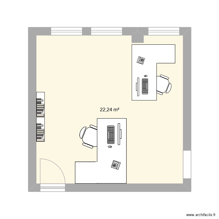 B377. Plan de 1 pièce et 22 m2
