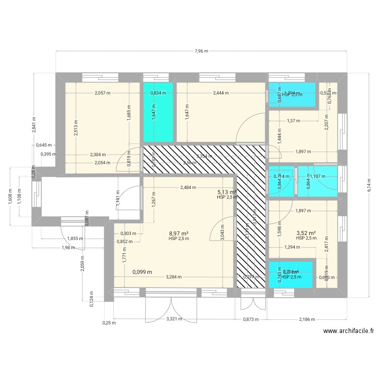 maison am. Plan de 11 pièces et 35 m2