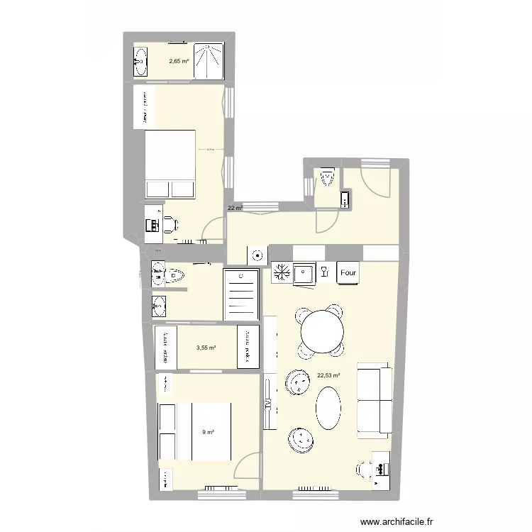 Dufour alternative 2. Plan de 5 et 60 m² Dufour alternative 2. Plan de 5 et 60 m²