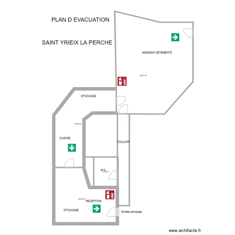 87 SAINT-YRIEIX-LA-PERCHE. Plan de 