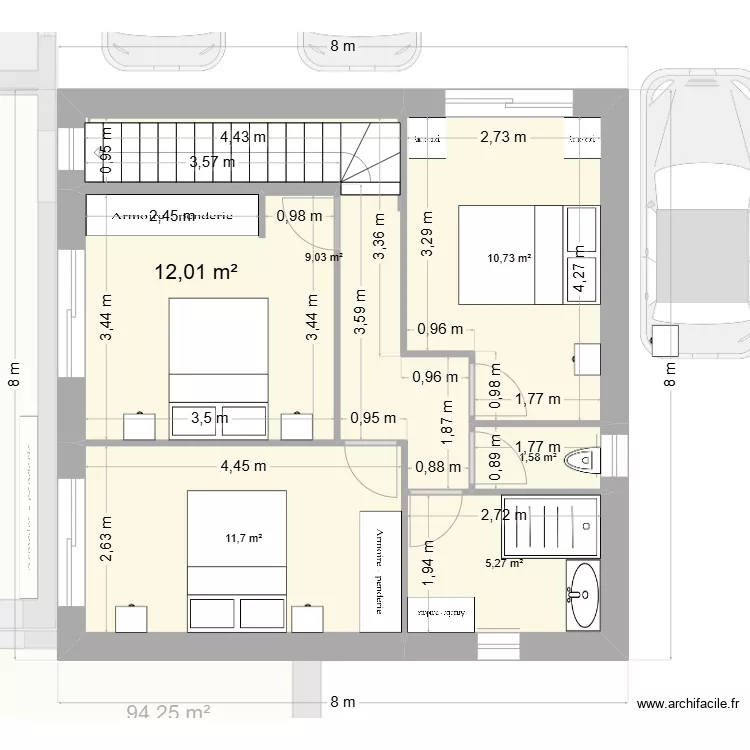Prejet Resty extension 13 SDB EST. Plan de 