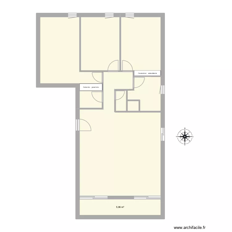 Plan nue. Plan de 7  et 81 m²