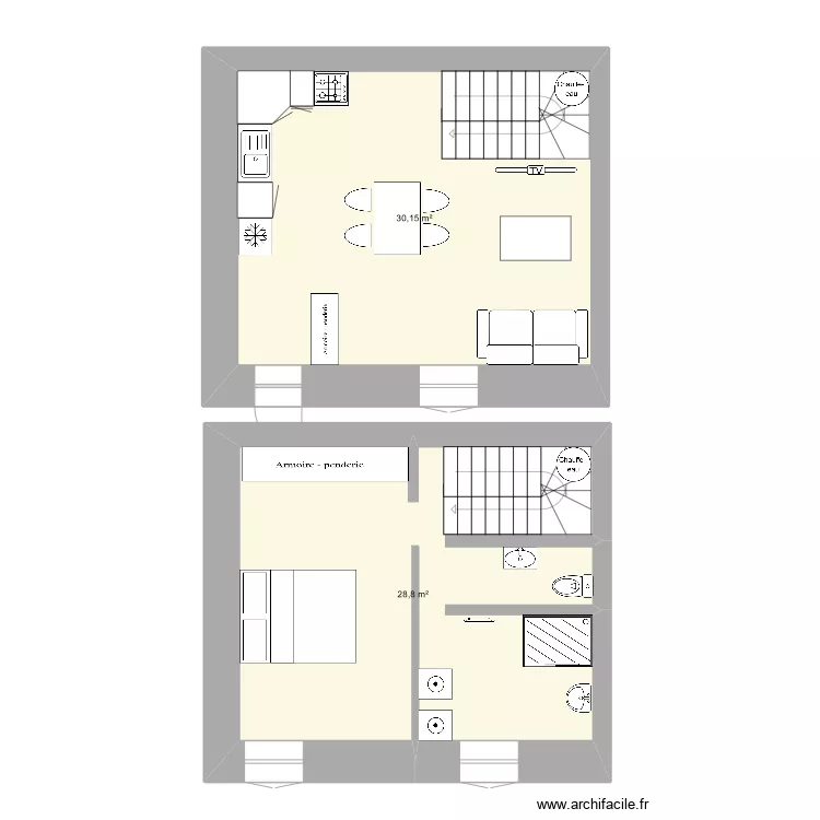 petite maison . Plan de 
