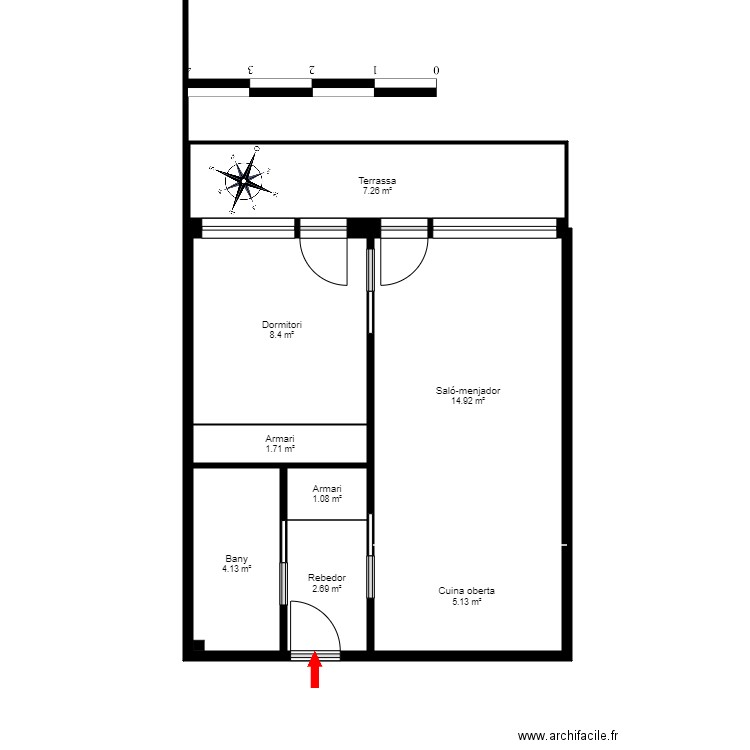 ED. HORT DEL SOLÀ, BLOC C, PB-3. LA MASSANA. Plan de 9 pièces et 56 m2