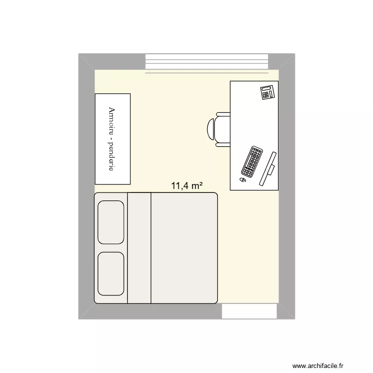 chambe. Plan de 1 Pièce et 11 m² chambe. Plan de 1 Pièce et 11 m²