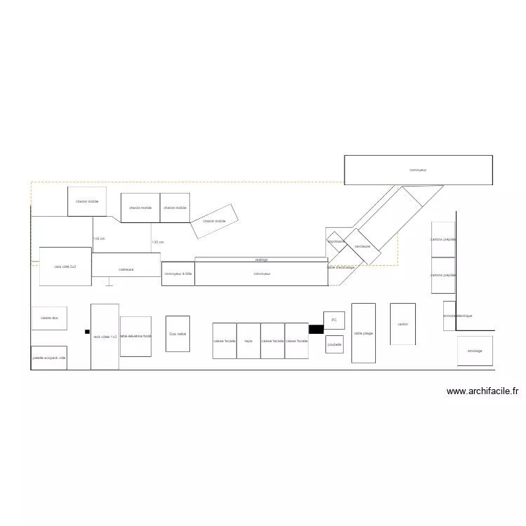 Chaine K implantation cadreuse. Plan de 