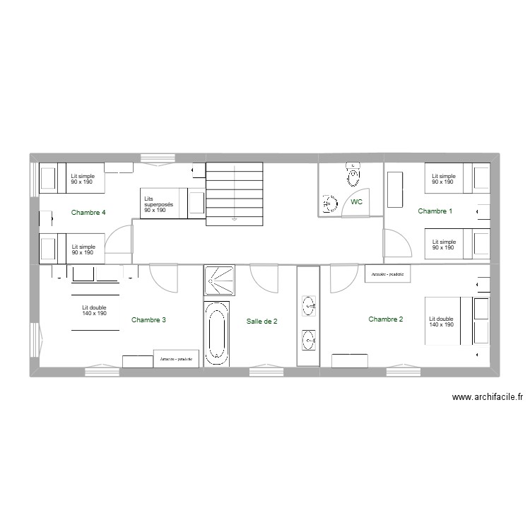 Manoir - 1er étage. Plan de 0 pièce et 0 m2
