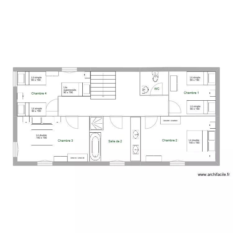 Manoir - 1er &eacute;tage. Plan de 