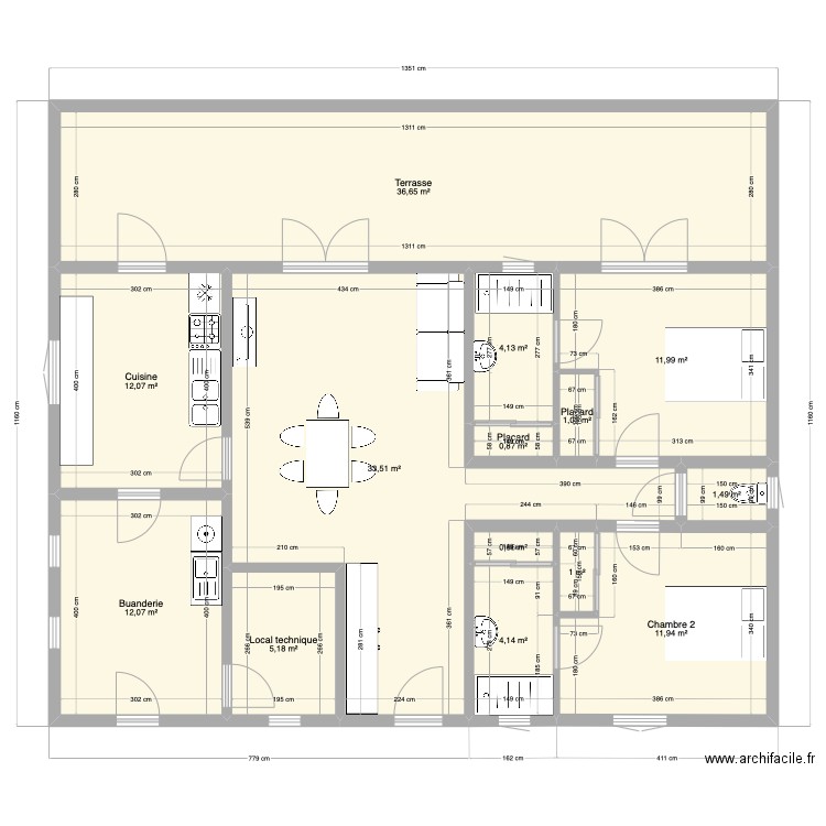 Maison MADA asymétrique. Plan de 14 pièces et 137 m2