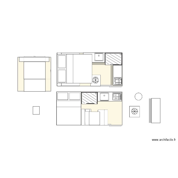 Jumper L3H3. Plan de 3 pièces et 17 m2