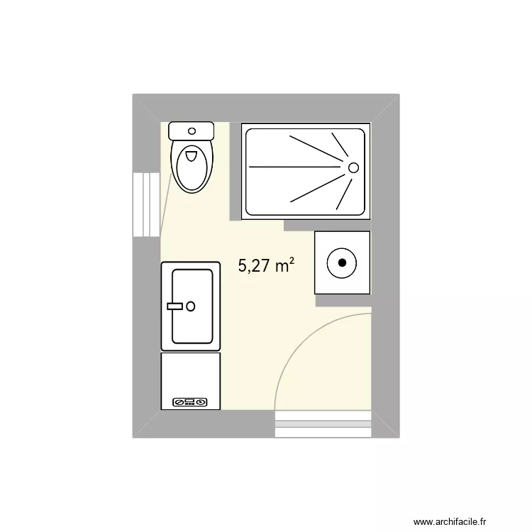 Sdb. Plan de 1  et 5 m²