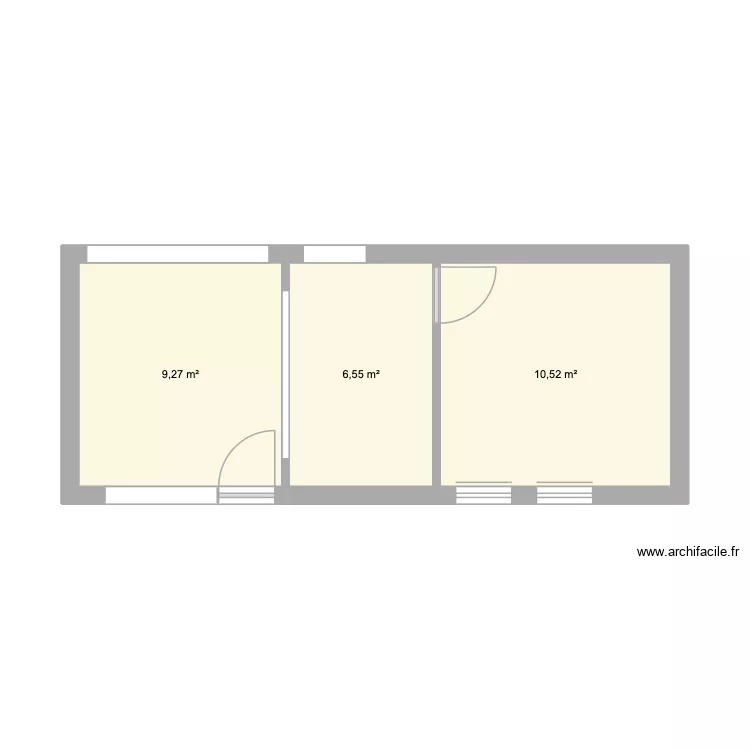 hc avant. Plan de 3  et 26 m²