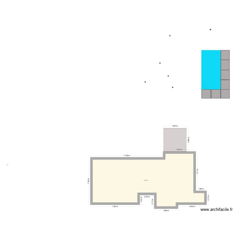 Batiment principal amenagement. Plan de 0 pièce et 0 m2