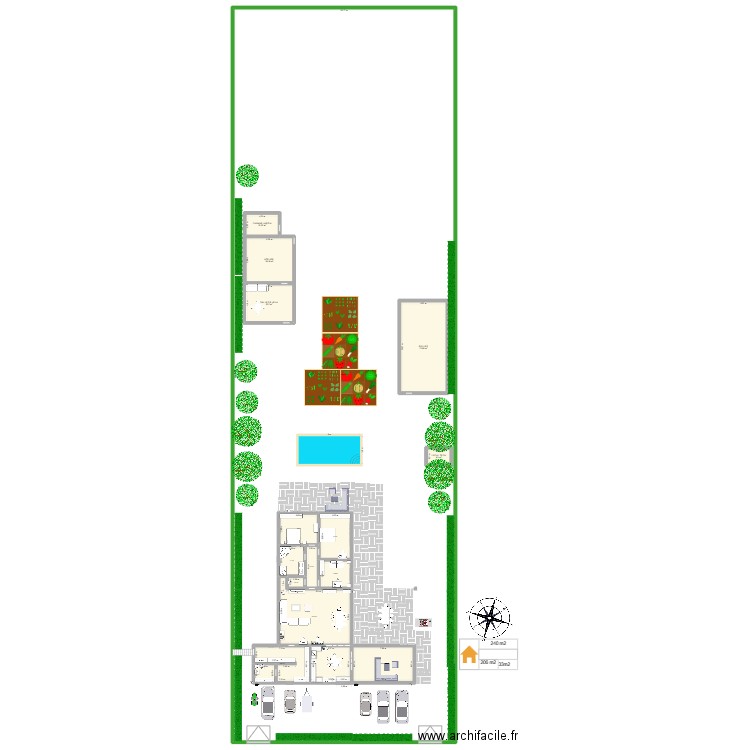 maison beaux etage 1famille. Plan de 16 pièces et -1154 m2