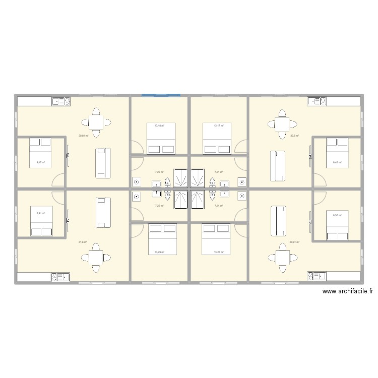 Haumi 4 F3. Plan de 16 pièces et 243 m2