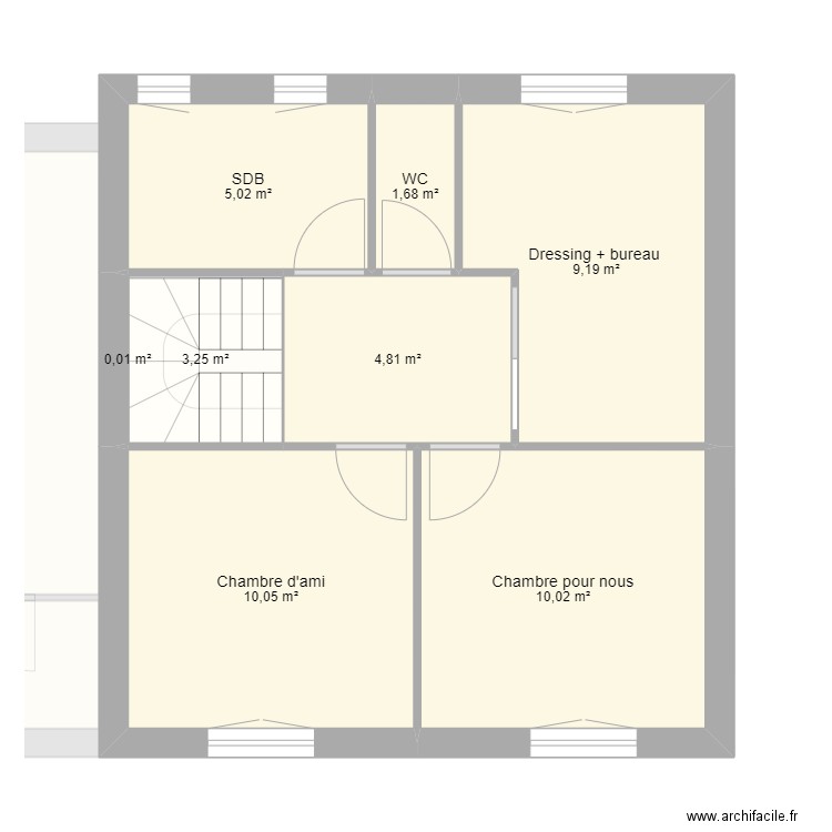 Maison modifiée 3ème proposition. Plan de 13 pièces et 113 m2