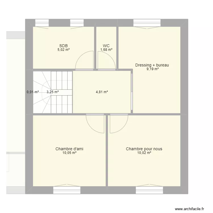 Maison modifi&eacute;e 3&egrave;me proposition. Plan de 