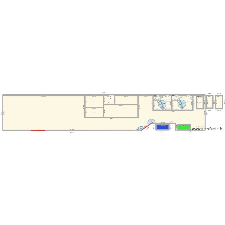 Test. Plan de 15 pièces et 921 m2